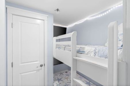 Bunkroom with barn door