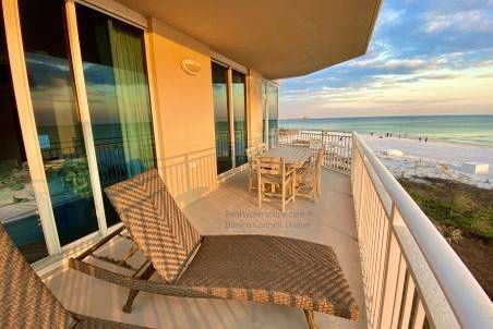 View of the beach from the patio