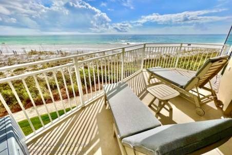 View of the beach from the patio