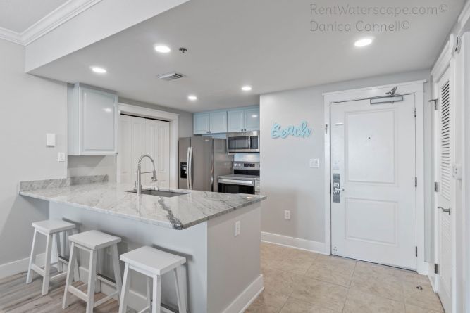 Fully stocked kitchen condo