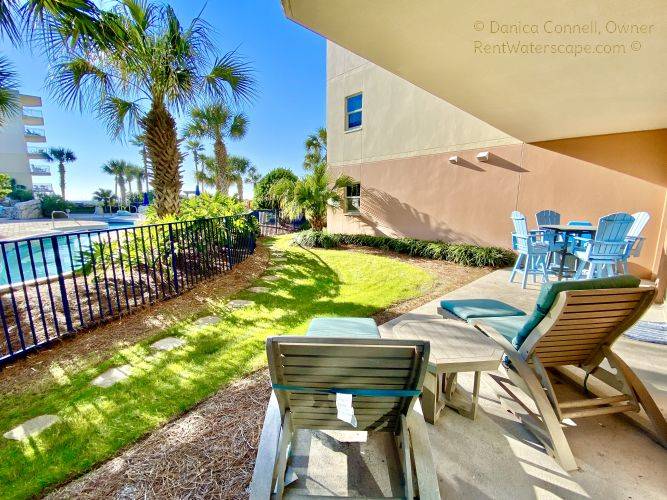 Patio with Loungers and deck box