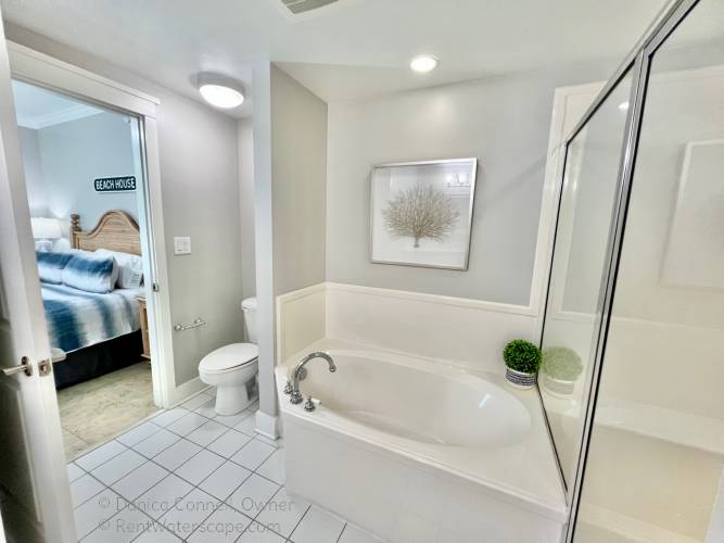 Guest Bath, bathtub and walk-in shower