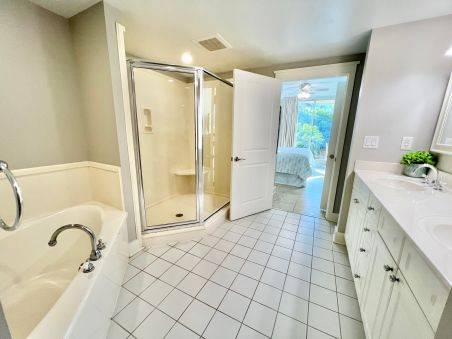Master Bath, Large Tub and Huge Walk-in Shower