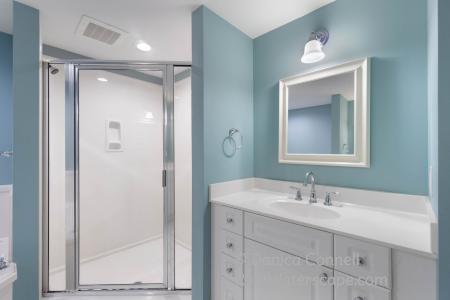 Master Bath has huge tub and walk-in shower