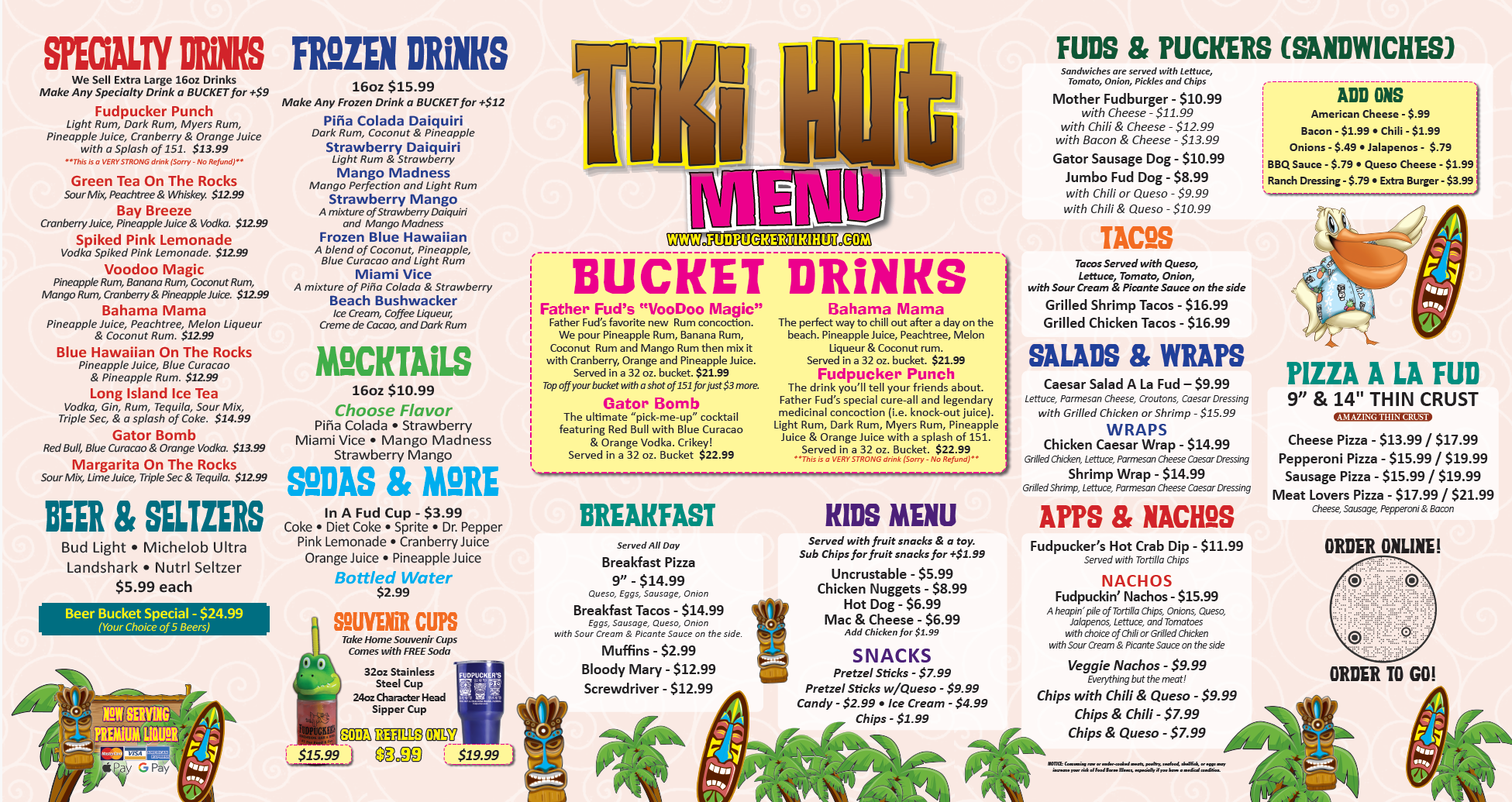 Waterscape Tiki Hut Menu